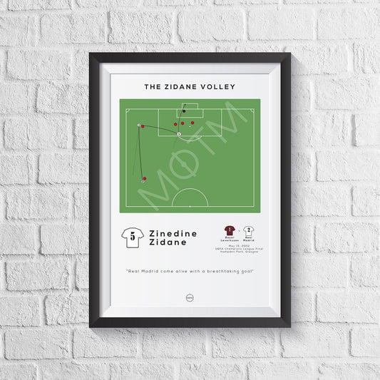 Zinedine Zidane Volley Print - 2002 Champions League Final