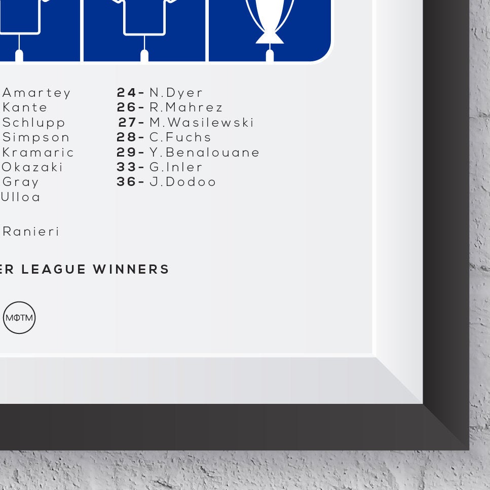 Leicester City 'The Underdogs' 2015/2016 Print - Man of The Match Football