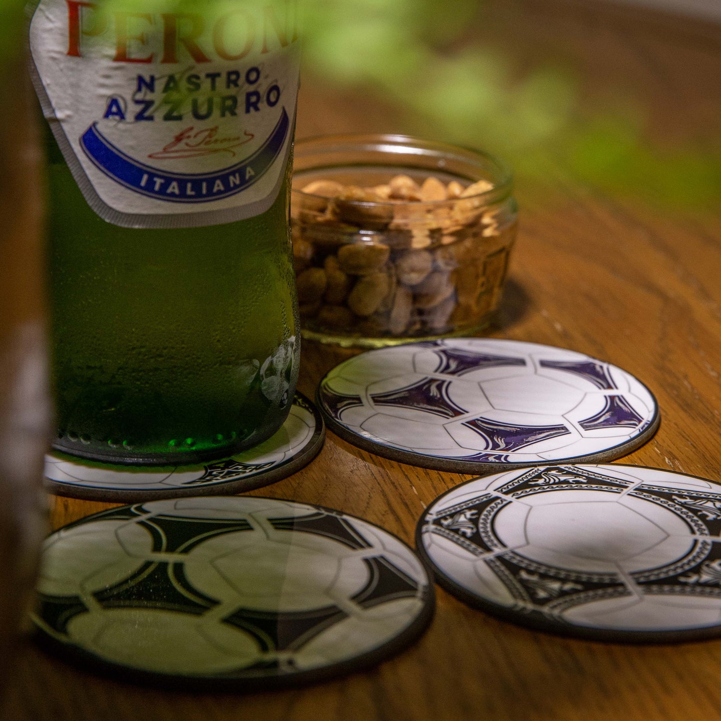 Retro Football World Cup Ball Coasters - Set of 4