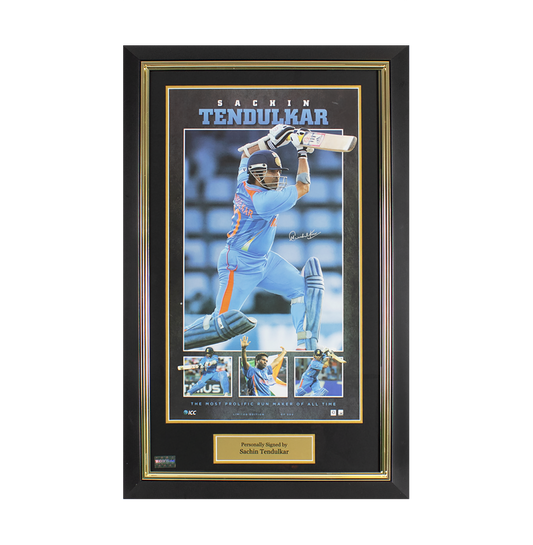 Sachin Tendulkar Signed and Framed India Photo: The Most Prolific Run Maker of All Time